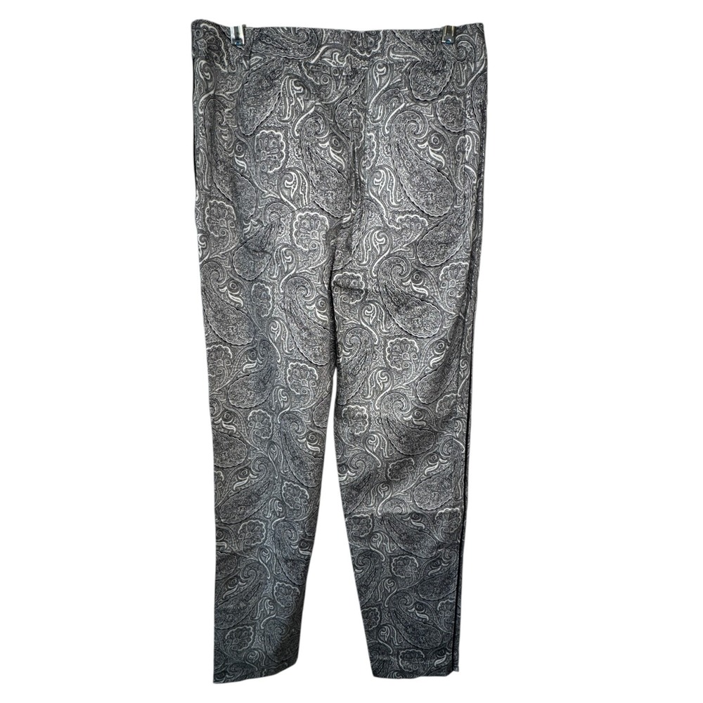 NWOT Dana Buchman Paisley Pants Womens 8 Black White Straight Leg Luxury Trouser - Picture 15 of 15